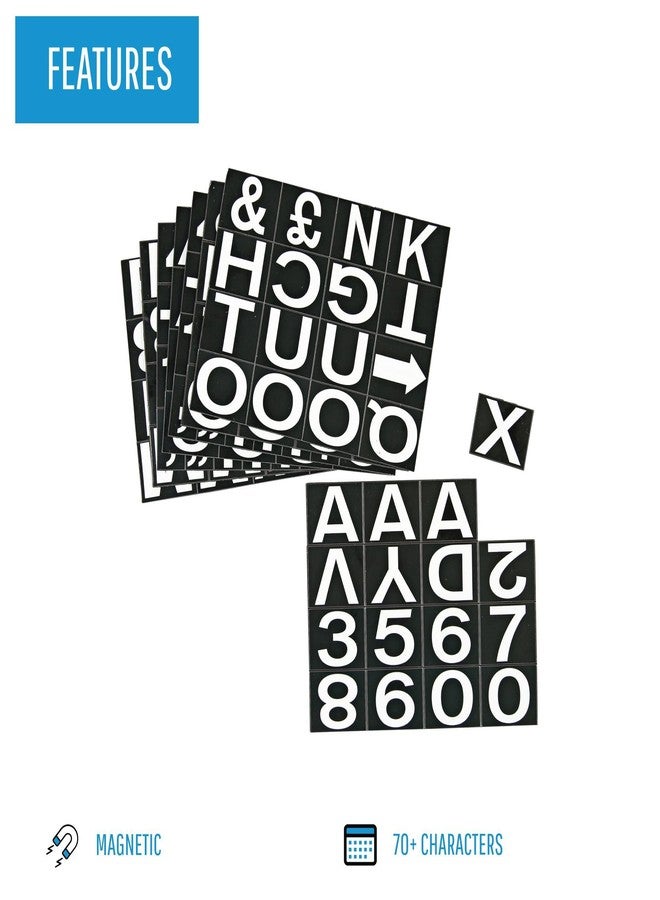 ماستر فيجون مجموعة ماستر فيجن من الحروف والأرقام والرموز، مغناطيسية، مقاس 1 بوصة، أكثر من 70 قطعة، أسود/أبيض - Image 3